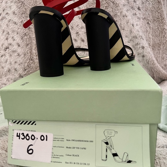 Off white zip tie ankle strap heels size 6 - Picture 6 of 16